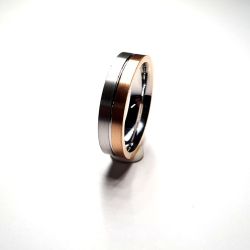 Anillo Plata Bicolor Rosa Liso 5,5mm AP30/164