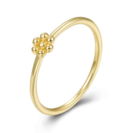 Anillo Plata Dorada 1,25mm ANL0267DOXX12 Flor En Brillo