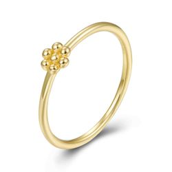 Anillo Plata Dorada 1,25mm ANL0267DOXX14 Flor En Brillo