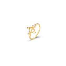 Anillo Plata Dorada 12.5x14.5mm ANZ0290DOXX12. Flecha Circonitas