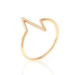 Anillo Plata Dorada 15,8mm ANZ0338DO12 Hexágono Circonitas