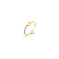 Anillo Plata Dorada 1,5mm ANZ0261DOXX16 Mariposa Circonitas
