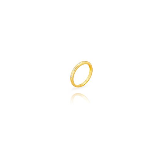 Anillo Plata Dorada 2,5mm ANZ0318DO12 5 Circonitas