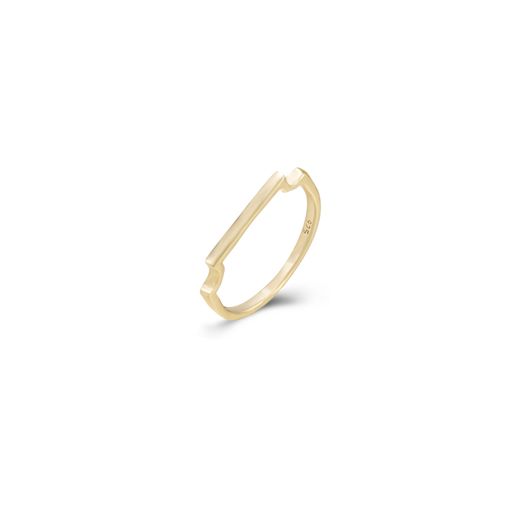 Anillo Plata Dorada 2mm ANL0304DOXX14 Barra En Brillo