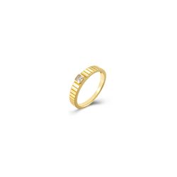 Anillo Plata Dorada 3,5mm ANZ0289DOXX10 Solitario Circonita