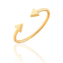 Anillo Plata Dorada 3mm AN00073DO12 Abierto Flechas En Brillo