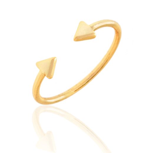 Anillo Plata Dorada 3mm AN00073DO14 Abierto Flechas En Brillo
