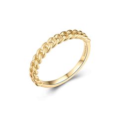 Anillo Plata Dorada 3mm ANL0291DOXX10 Eslabones En Brillo