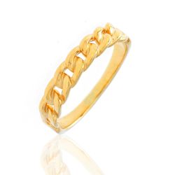 Anillo Plata Dorada 4mm AN00088DO12 Cadena En Brillo