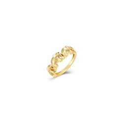 Anillo Plata Dorada 6mm ANL0302DO10 Elefantes En Brillo