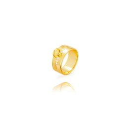 Anillo Plata Dorada 8,5mm ANZ0322DO10 Circonitas C. Aro Central