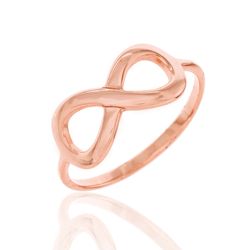 Anillo Plata Oro Rosa 8mm AN00052RO18 Infinito En Brillo