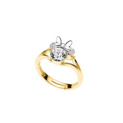 Anillo Plata Dorada AG0131A Minnie Mouse Circonitas