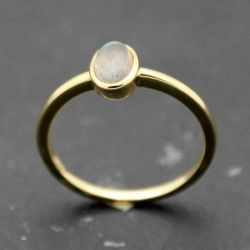 Anillo Plata Dorada Mujer ANM0006DO12LA Piedra Mineral Labradorita