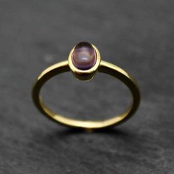 Anillo Plata Dorada Mujer ANM0006DO14AM Piedra Mineral Amatista