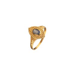 Anillo Plata Dorada ANM0164DOLA16 Marquesa Piedra Mineral Labradorita