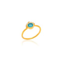 Anillo Plata Dorada ANM0165DOAQ16 Piedra Mineral Aquaglass