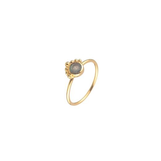 Anillo Plata Dorada ANM0165DOLA10 Piedra Mineral Labradorita