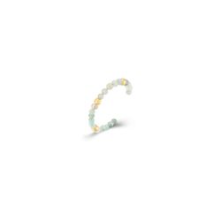 Anillo Plata Dorada ANM0166DOAZ12. Abierto Piedras Minerales Amazonita
