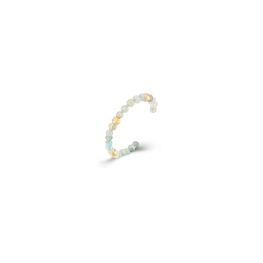 Anillo Plata Dorada ANM0166DOAZ16. Abierto Piedras Minerales Amazonita
