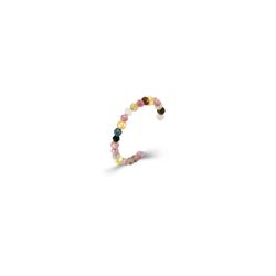 Anillo Plata Dorada ANM0166DOTR12 Abierto Piedras Minerales Turmalina