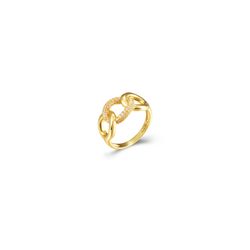 Anillo Plata Dorada 10mm ANZ0291DO12 Nudo Circonitas