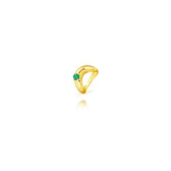 Anillo Plata Dorada ANZ0311DOZV10 Ola Circonita Verde