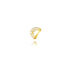 Anillo Plata Dorada ANZ0314DO12 Ola Circonitas