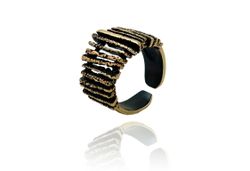 Anillo Plata Dorada Arior Junc Negro 4182496NU