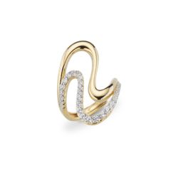 Anillo Plata Dorada Sovrani J12705M13 Olas Circonitas