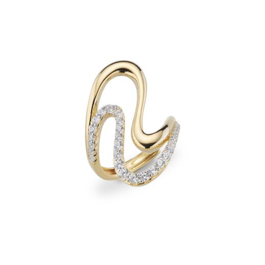 Anillo Plata Dorada Sovrani J12705M17 Olas Circonitas