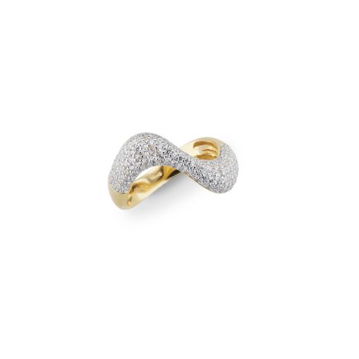 Anillo Plata Dorada Sovrani J12706M13 Onda Circonitas