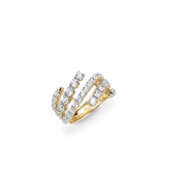 Anillo Plata Dorada Sovrani J12744M13 Abierto Circonitas