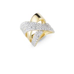 Anillo Plata Dorada Sovrani J12749M16 Bandas Cruzadas Circonitas