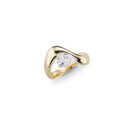 Anillo Plata Dorada J12774M17 Onda Circonita