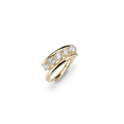 Anillo Plata Dorada J12810M13 Abierto Circonitas