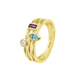 Anillo Plata Dorada Lotus LP3882-3/212 Circonitas Multicolor