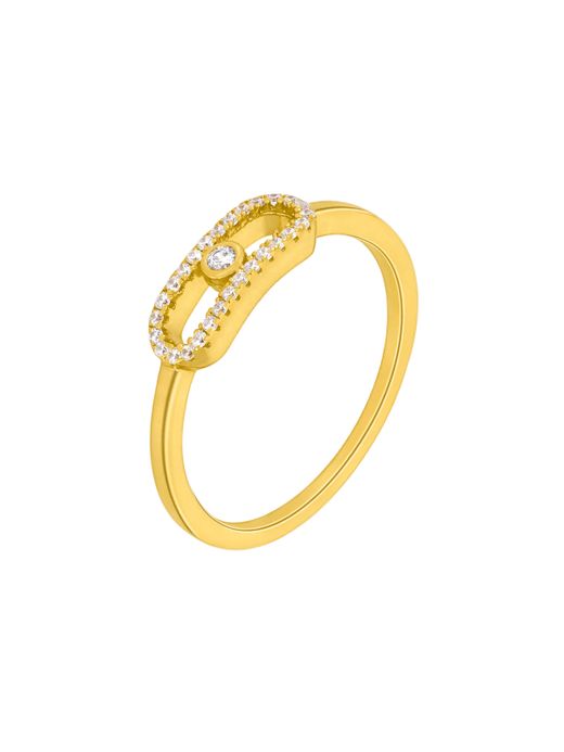 Anillo Plata Dorada Marea Mujer D04106/AF Óvalo Circonitas