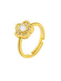 Anillo Plata Dorada Marea Niña D03306/AQ Flor Circonitas