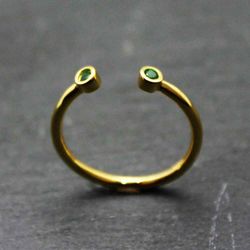 Anillo Plata Dorada Mujer ANM0007DO14OV Piedra Mineral Onix Verde