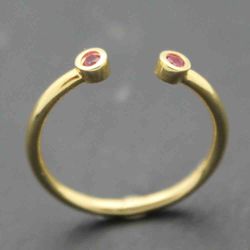 Anillo Plata Dorada Mujer ANM0007DO14RU Piedra Mineral Rubí
