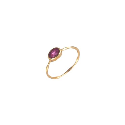 Anillo Plata Dorada Mujer ANM0009DO12RU Piedra Mineral Rubí