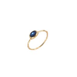 Anillo Plata Dorada Mujer ANM0009DO12ZF Piedra Mineral Zafiro