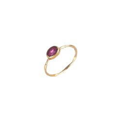 Anillo Plata Dorada Mujer ANM0009DO16RU Piedra Mineral Rubí