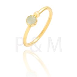 Anillo Plata Dorada Mujer ANM0010DO14CA Piedra Mineral Calcedonia