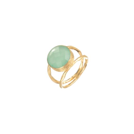 Anillo Plata Dorada Mujer ANM0013DO12CA Piedra Mineral Calcedonia