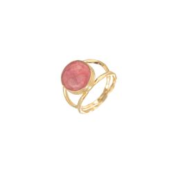 Anillo Plata Dorada Mujer ANM0013DO12RU Piedra Mineral Rubí