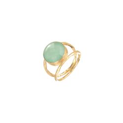 Anillo Plata Dorada Mujer ANM0013DO14CA Piedra Mineral Calcedonia