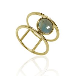 Anillo Plata Dorada Mujer ANM0018DO12LA Piedra Mineral Labradorita