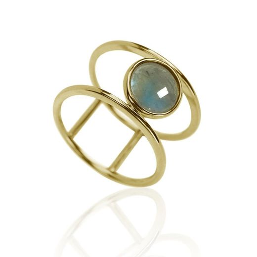 Anillo Plata Dorada Mujer ANM0018DO12LA Piedra Mineral Labradorita